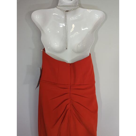 JS Collections Red Ruched Back V Neck Party Dress Women 2‎ NWT Valentine Holiday - Picture 7 of 14